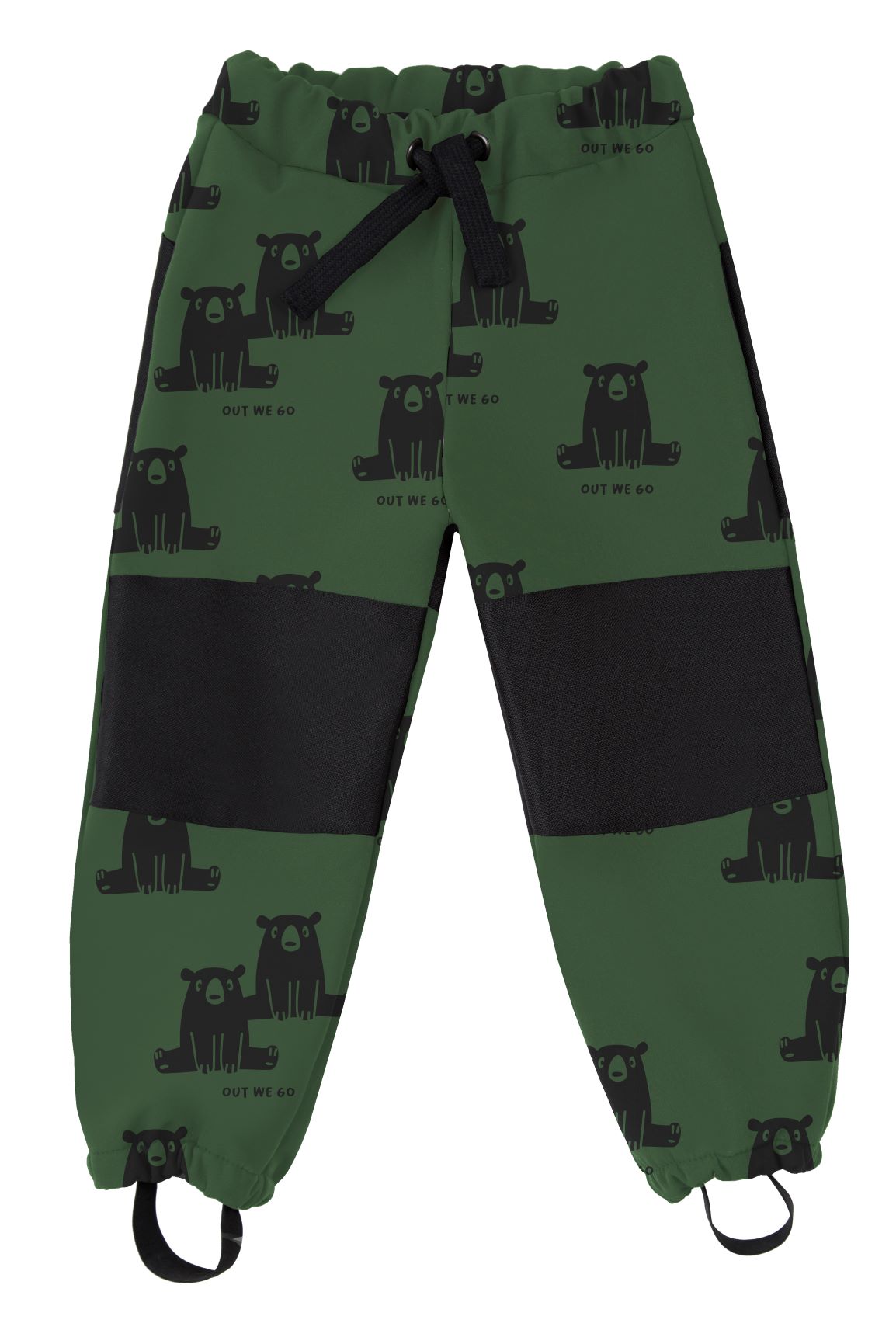 Spodnie SOFTSHELL Black Bear on Dark Green